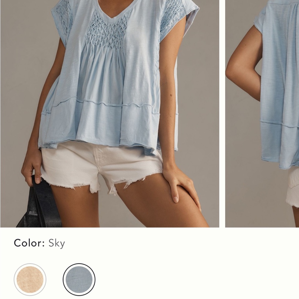 Anthropologie Light Blue Blouse
